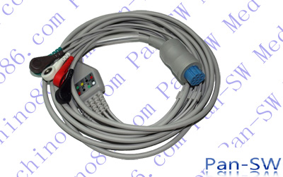 Datex one piece five lead ECG cable with leadwire